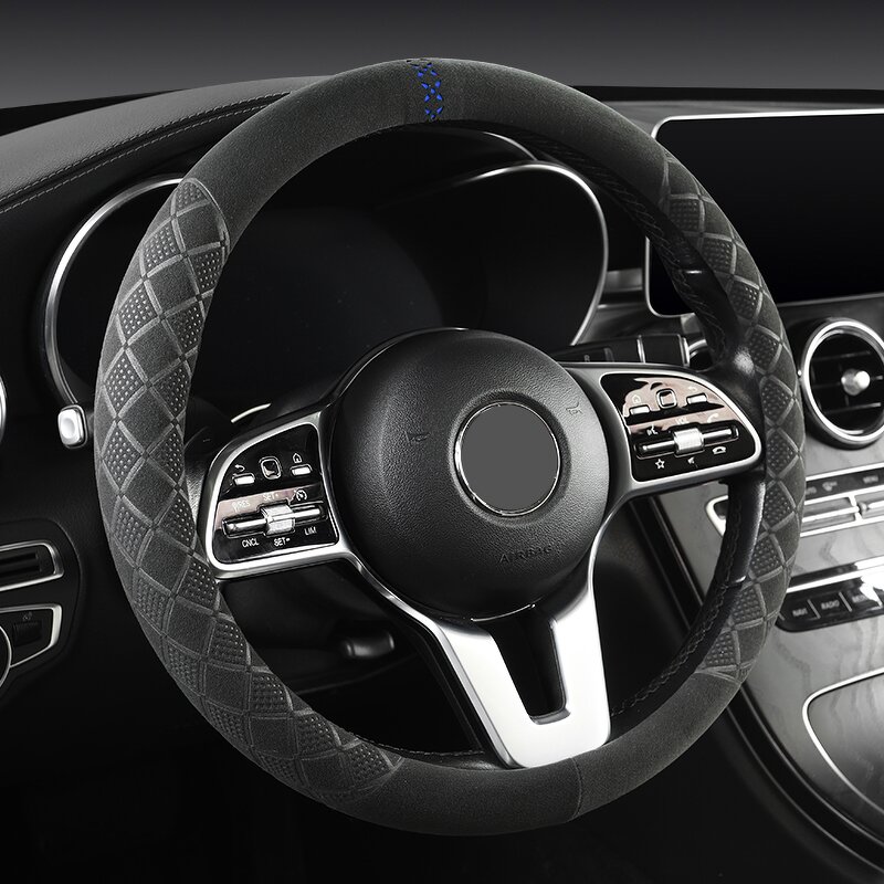 Steering Wheel Cover Manufacturer - Sports Style Soft Suede Handcrafted Sewing
