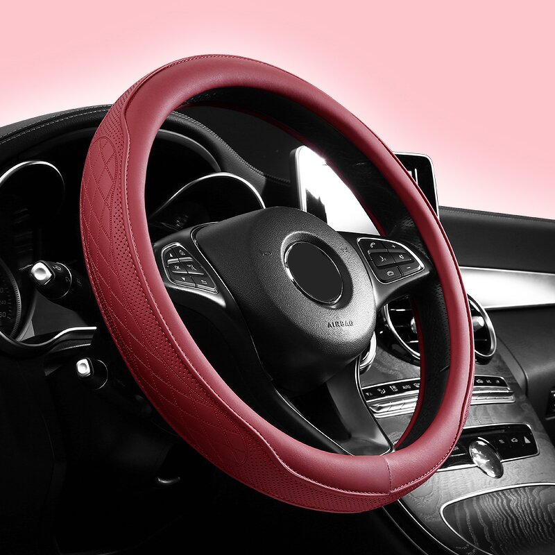 Steering Wheel Cover Manufacturer - Anti-Slip Leather Universal 38cm Shape O