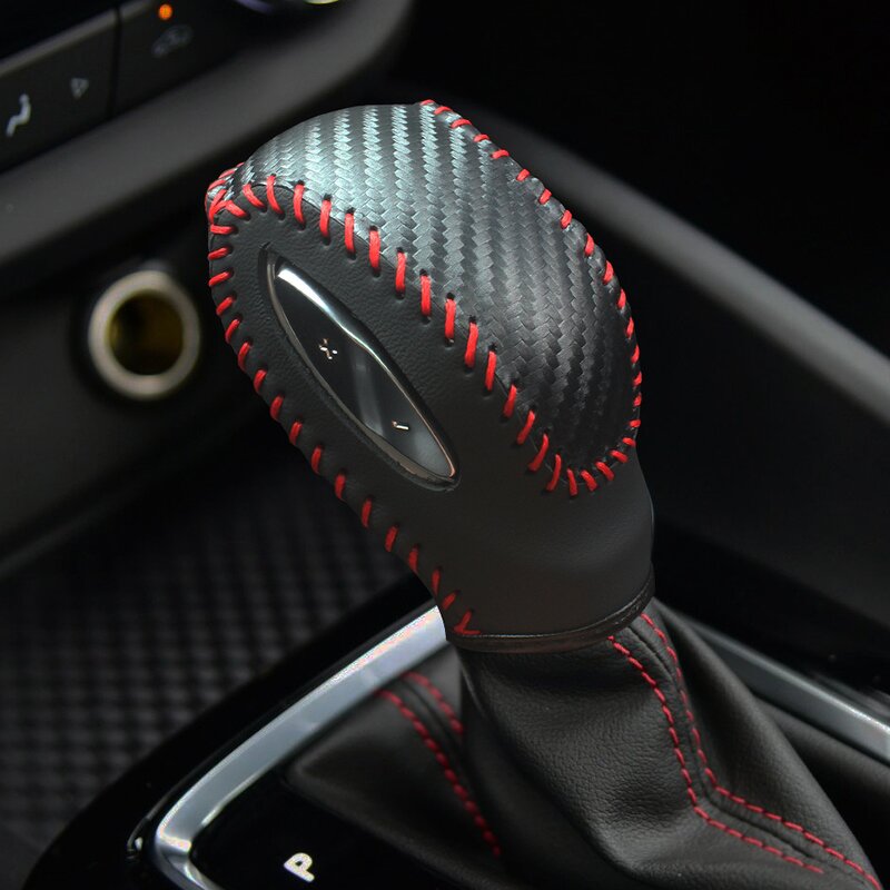 Gear Shift Knob Cover Manufacturer - Cowhide Carbon Fiber for Buick Verano Hand-sewn