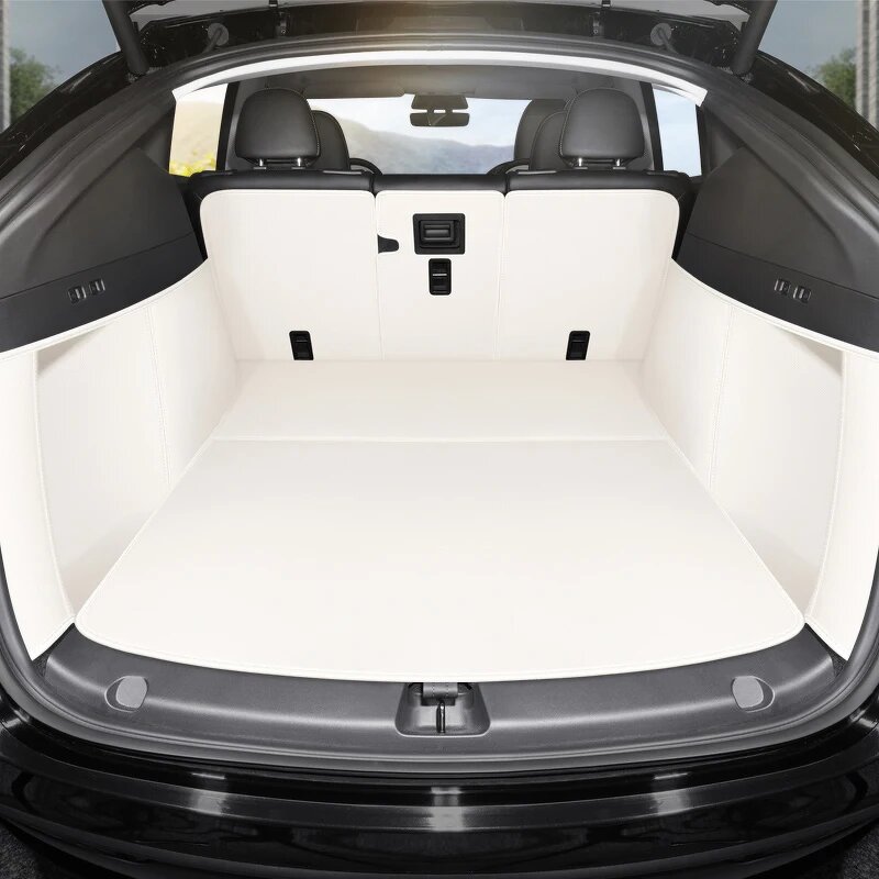Trunk Mat Manufacturer - Custom Fit for Tesla Model Y Genuine Leather Cargo