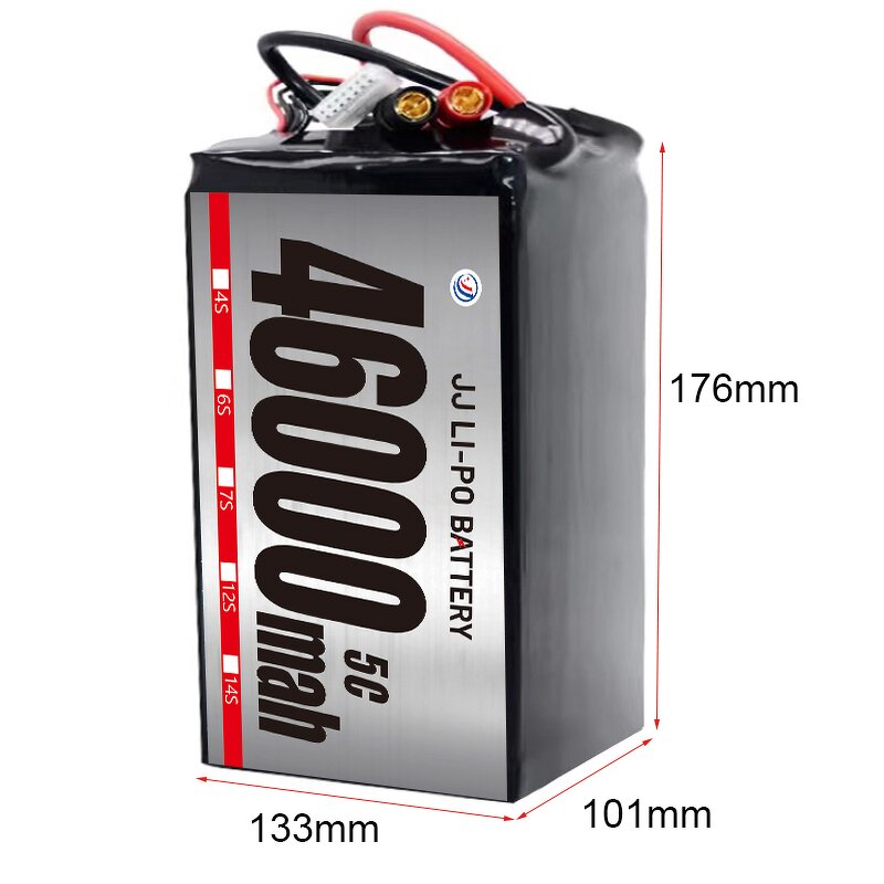 Lipo Battery Pack - Manufacturer - JJ Li-HV 44000mah 22.8V/45.6V 6S/12S RC Drone UAV