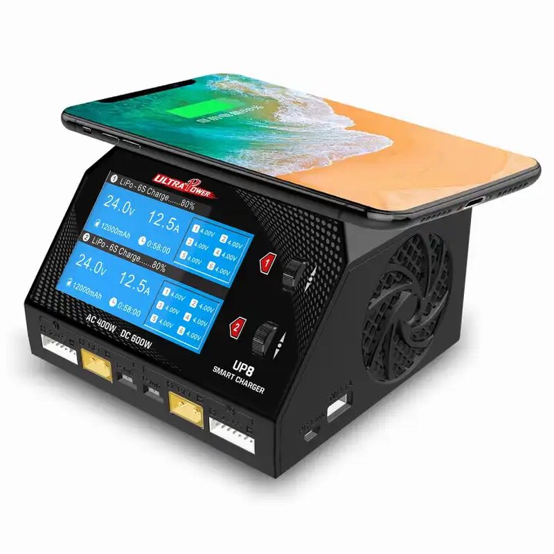 Balance Charger - Manufacturer - Up8 Dual-Channel 600W LiPo Lihv 4.2v-4.45V DC Smart