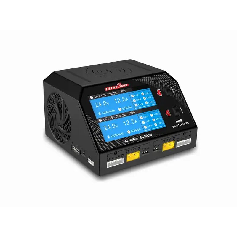 Balance Charger - Manufacturer - Up8 Dual-Channel 600W LiPo Lihv 4.2v-4.45V DC Smart