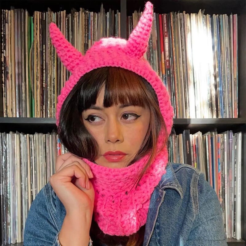 Ski Mask Balaclava - Manufacturer - Custom Logo Devil Horn Ear Funny Halloween Hip Hop Knitted