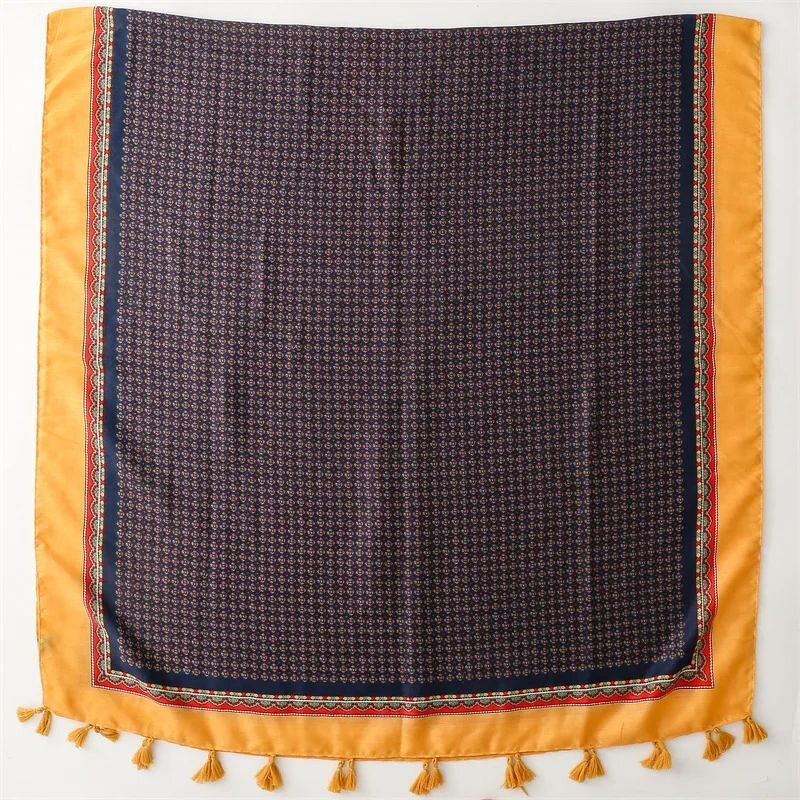 Yellow Floral Scarf - Manufacturer - Latest Design 180*90CM Tassel Muslim Hijab Wrap Shawls