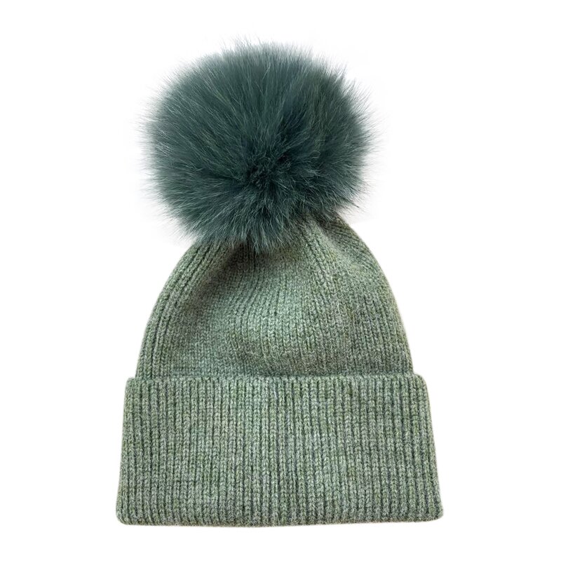 Fur Pompom Beanie - Manufacturer - Custom High Quality Knitted Skull Cap Winter Ski Cuff