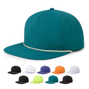 5 Panel Snapback Hat - Manufacturer - Wholesale Plain Flat Bill Quick Dry Nylon Adjustable Rope