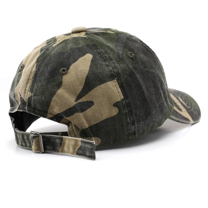 Camouflage Baseball Cap - Manufacturer - Adjustable 6-Panel PVC Patch Washed Cotton Unstructured