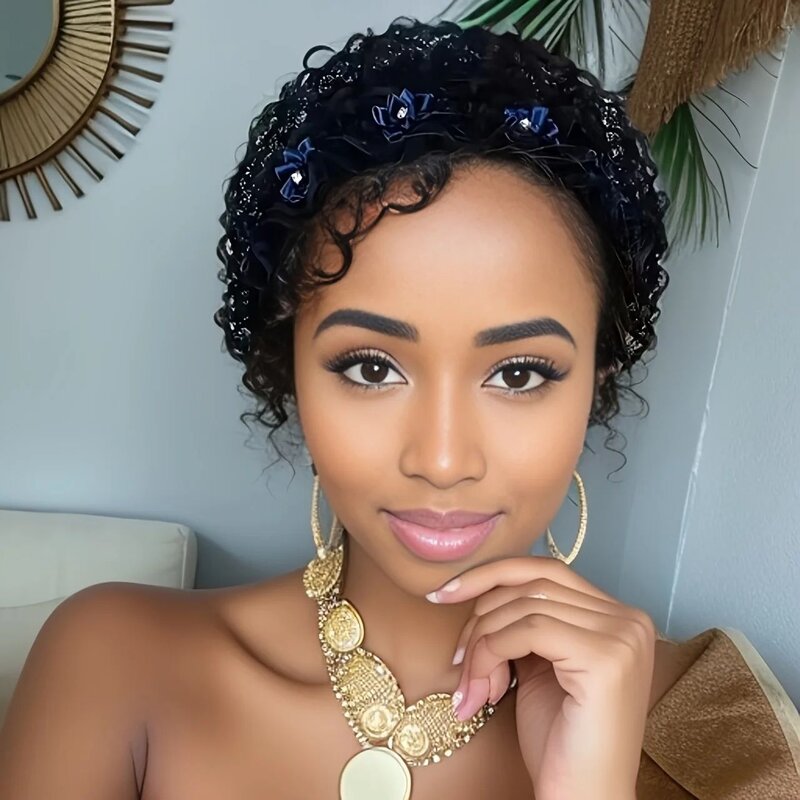 Polyester Turban Hat - Manufacturer - Elegant Floral Lace Elastic Chemotherapy Festive Parties