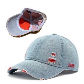 Washed Dad Hat - Manufacturer - Custom Logo Vintage Distressed Cotton 6 Panel Adjustable Denim