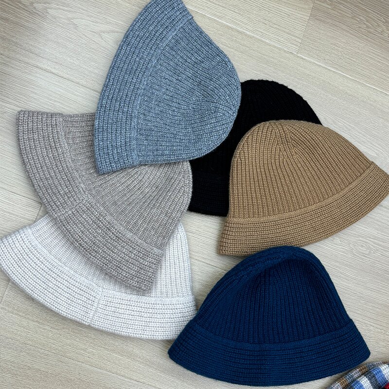 Wool Knitted Bucket Hat - Manufacturer - Custom Logo 100%Pure Autumn Winter Vintage Crochet
