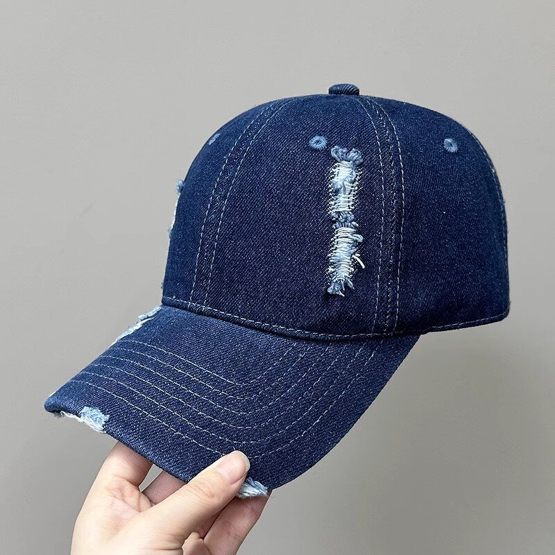 Denim Dad Hat - Manufacturer - Vintage Washed Distressed Unisex 6 Panel Unstructured Headwear