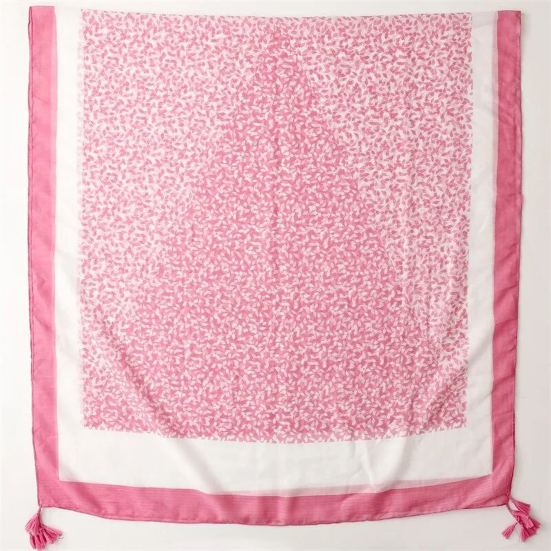 Pink Floral Scarf - Manufacturer - Manufacturer Fancy Cotton Voile Tassel Muslim Hijabs