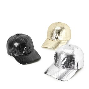 PU Leather Snapback - Manufacturer - Wholesale Golden Silver Laser Hip Hop Rock Punk 6 Panel