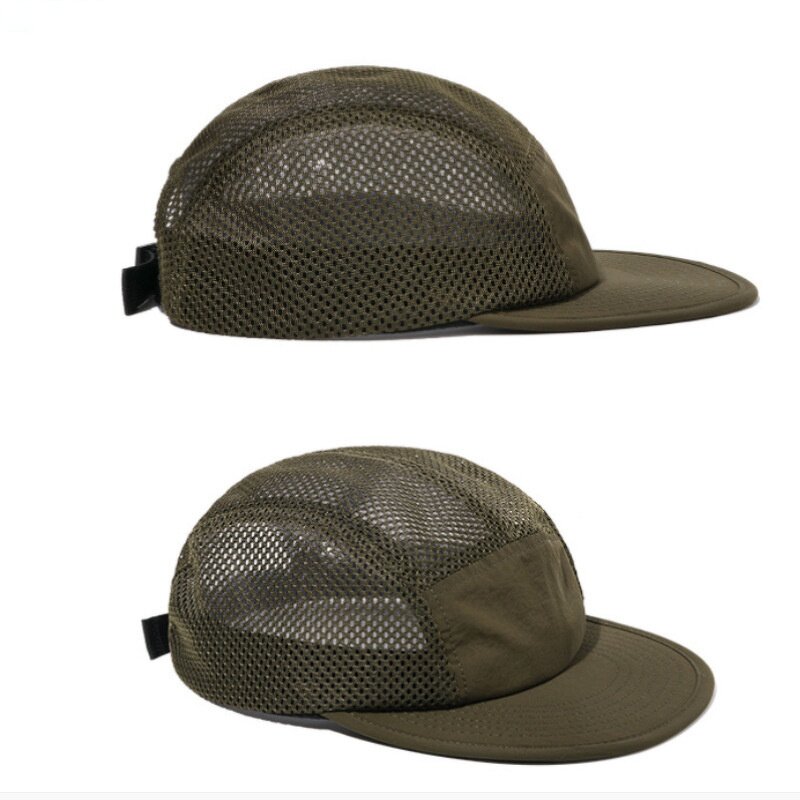 5 Panel Running Hat - Manufacturer - Custom Quick Dry Mesh Unisex Flat Bill Snapback Nylon