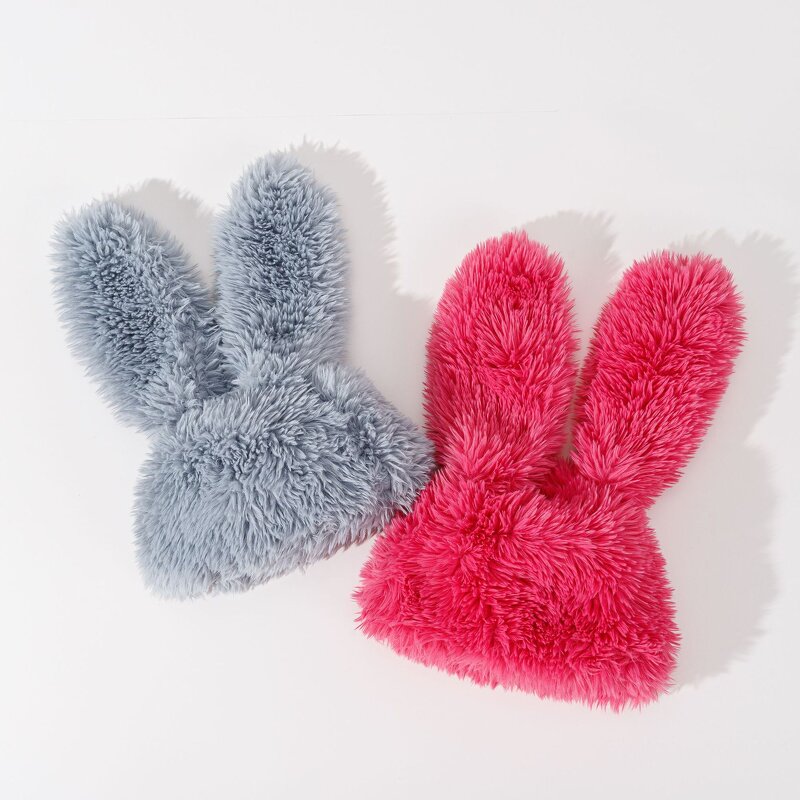 Bunny Ear Beanie - Manufacturer - Fuzzy Long Ear Plush Fluffy Rabbit Winter Warm Women Girls