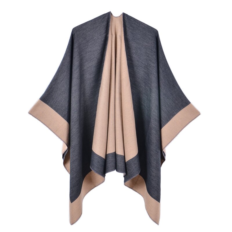 Cashmere Poncho - Manufacturer - Wholesale 2025 Latest Winter Floral Reversible Warm Plus Size