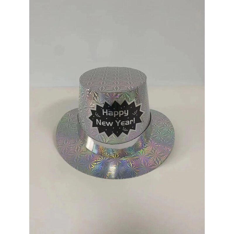 New Year Party Hat - Manufacturer - 2023 Gold Symphony Pattern Adult Ball Top Magic Hat