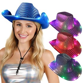 LED Light up Cowboy - Manufacturer - Halloween Christmas Sequin Party Cosplay Carnival Mardi