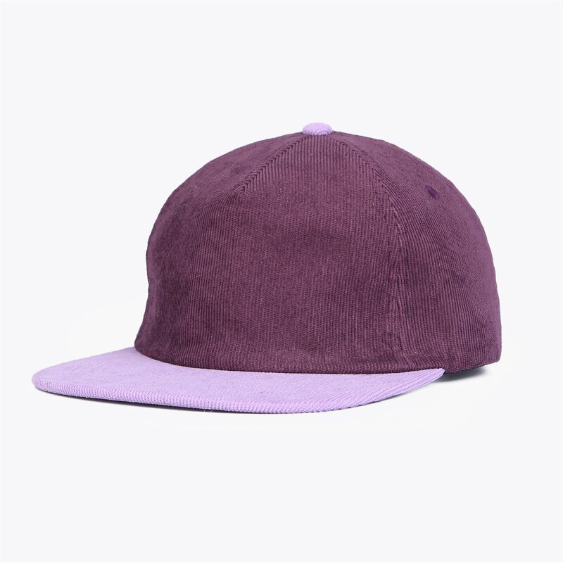 5 Panel Trucker Hat - Manufacturer - Wholesale Custom Classic Two Tone Corduroy Flat Brim Snapback