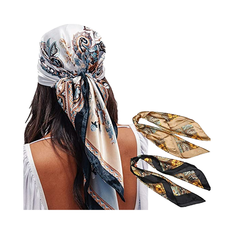 Satin Silk Scarf - Manufacturer - Wholesale Luxury 1071A 60*60cm Floral Muslim Headscarf