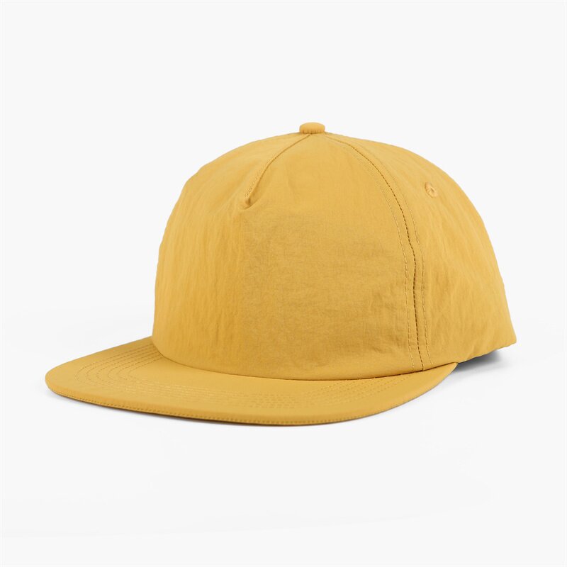 5 Panel Camp Cap - Manufacturer - Custom Lightweight Quick Dry Nylon Flat Brim Snapback Unstructured