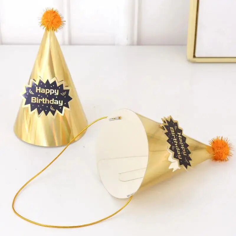 Birthday Caps - Manufacturer - 1Pcs Laser Golden Cardboard Happy Birthday Adults Kids Headband