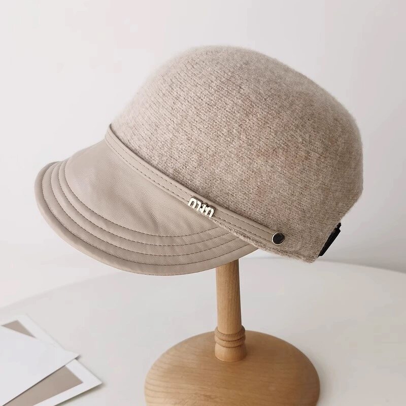 Leather Visor Beanie - Manufacturer - Custom Logo Winter Knit Baseball Cap Equestrian Skull