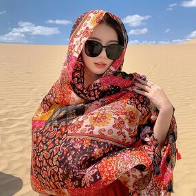 Hook Flower Scarf - Manufacturer - Newest 180*90cm Cotton Tassels Silver Shiny Voile Hijabs