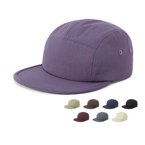 5 Panel Camp Cap - Manufacturer - Rubber Logo Quick Dry Waterproof Nylon Flat Bill Unstructured