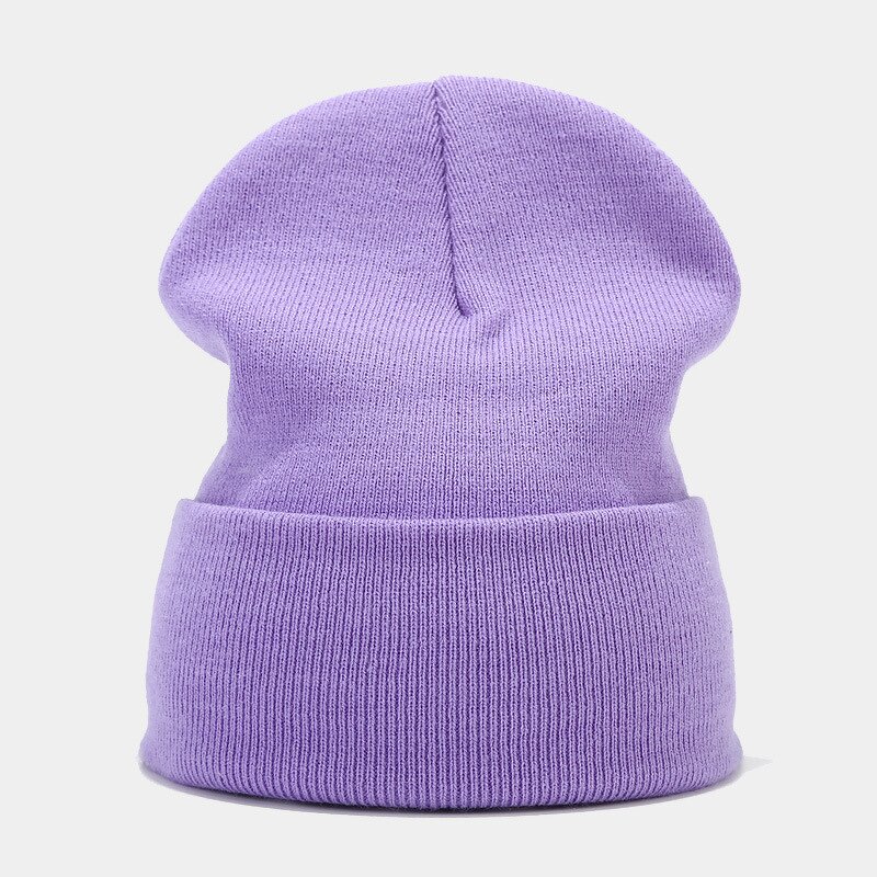 Knitted Beanie Hat - Manufacturer - Custom Rubber PVC Logo Plain Winter Warm Multi-Color Cuffed