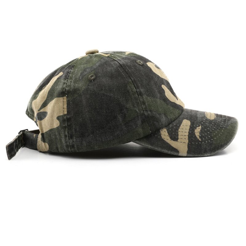 Camouflage Baseball Cap - Manufacturer - Adjustable 6-Panel PVC Patch Washed Cotton Unstructured