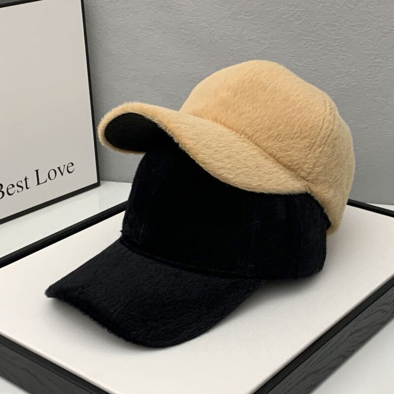 Velvet Baseball Cap - Manufacturer - Wholesale Women's Fall Plain 6 Panel Adjustable Faux Fur