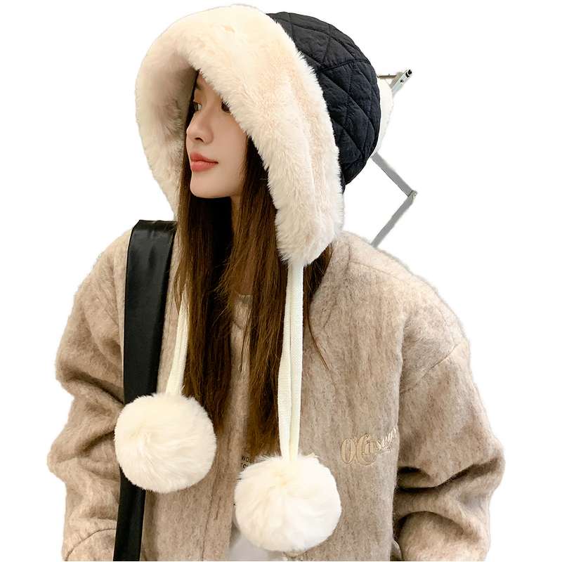 Pom Pom Beanie - Manufacturer - Women's Winter Plush Knit Cotton Ski Snow Ear Flaps Custom