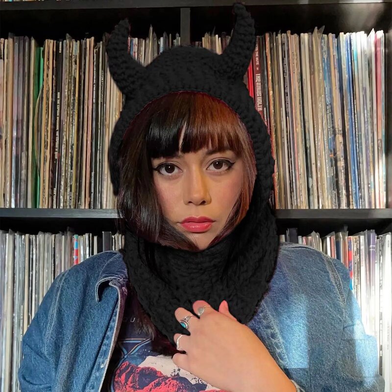 Ski Mask Balaclava - Manufacturer - Custom Logo Devil Horn Ear Funny Halloween Hip Hop Knitted