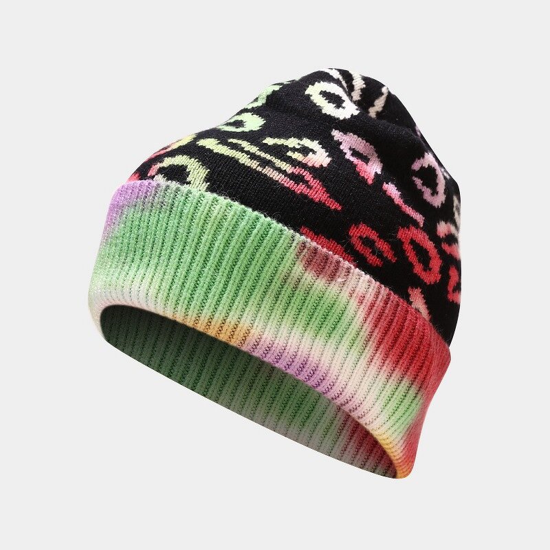 Tie Dye Beanie Hat - Manufacturer - Custom Double Layers Leopard Print Thick Winter Cuffed