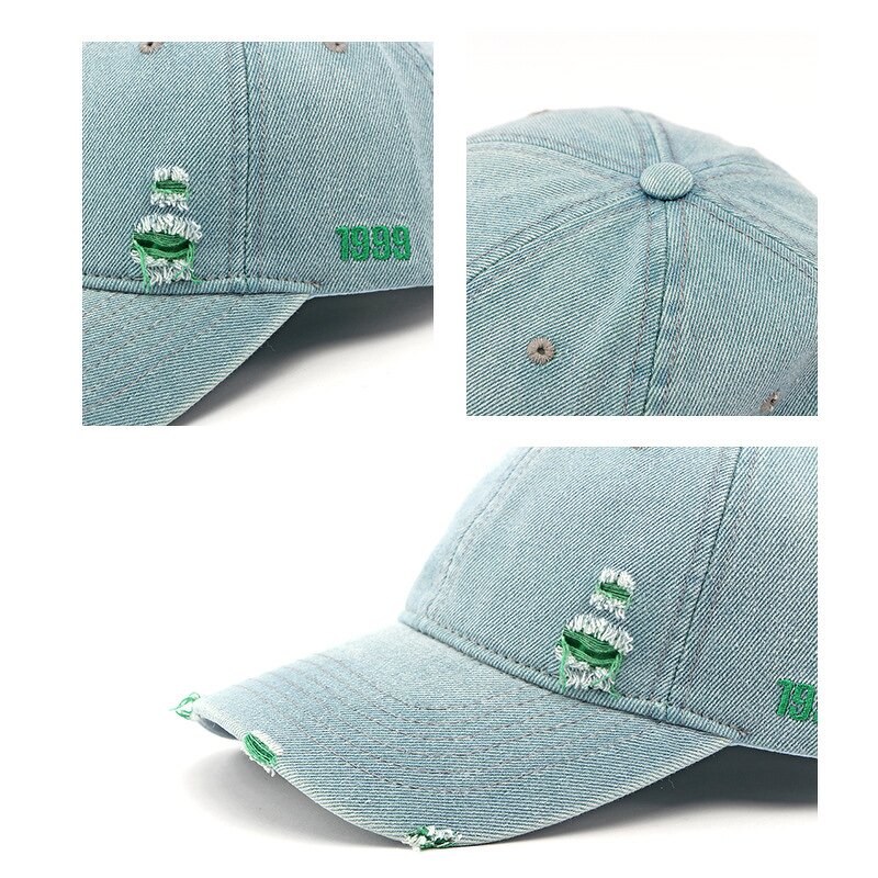 Washed Dad Hat - Manufacturer - Custom Logo Vintage Distressed Cotton 6 Panel Adjustable Denim