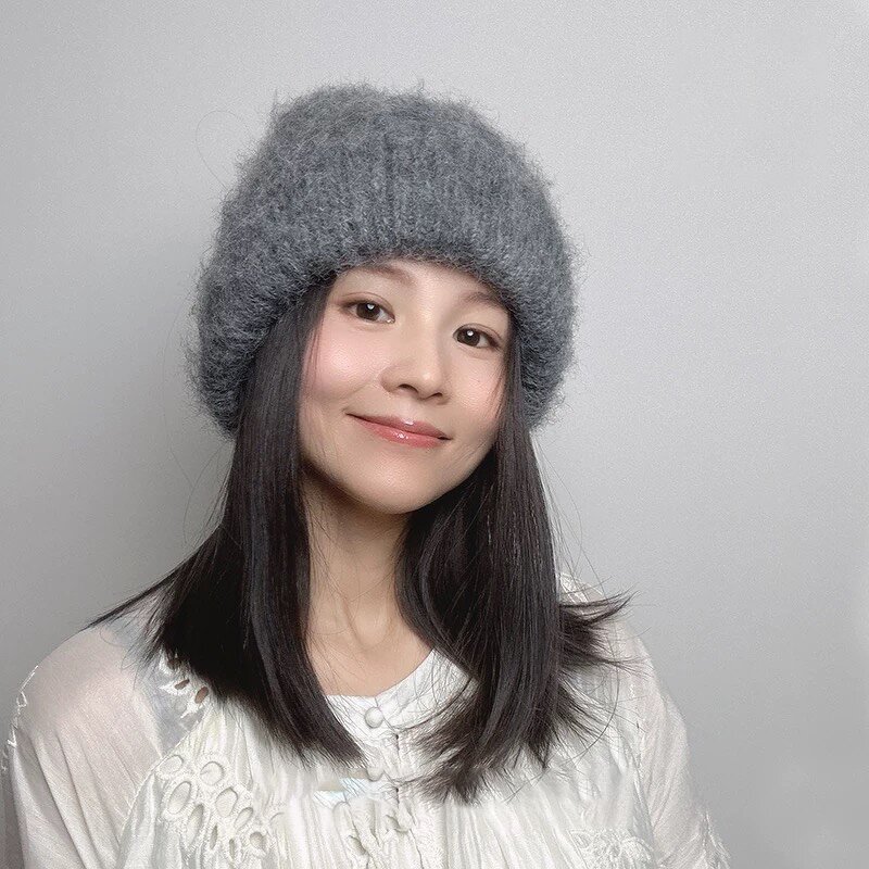 Wool Slouchy Beanie - Manufacturer - Custom Logo Cashmere Blend Fuzzy Knitted Winter Ski Skull