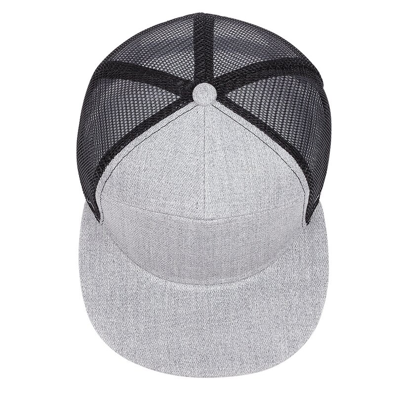 7 Panel Snapback Hat - Manufacturer - Custom Logo Blank Mesh Back Two Tone Flat Brim Trucker