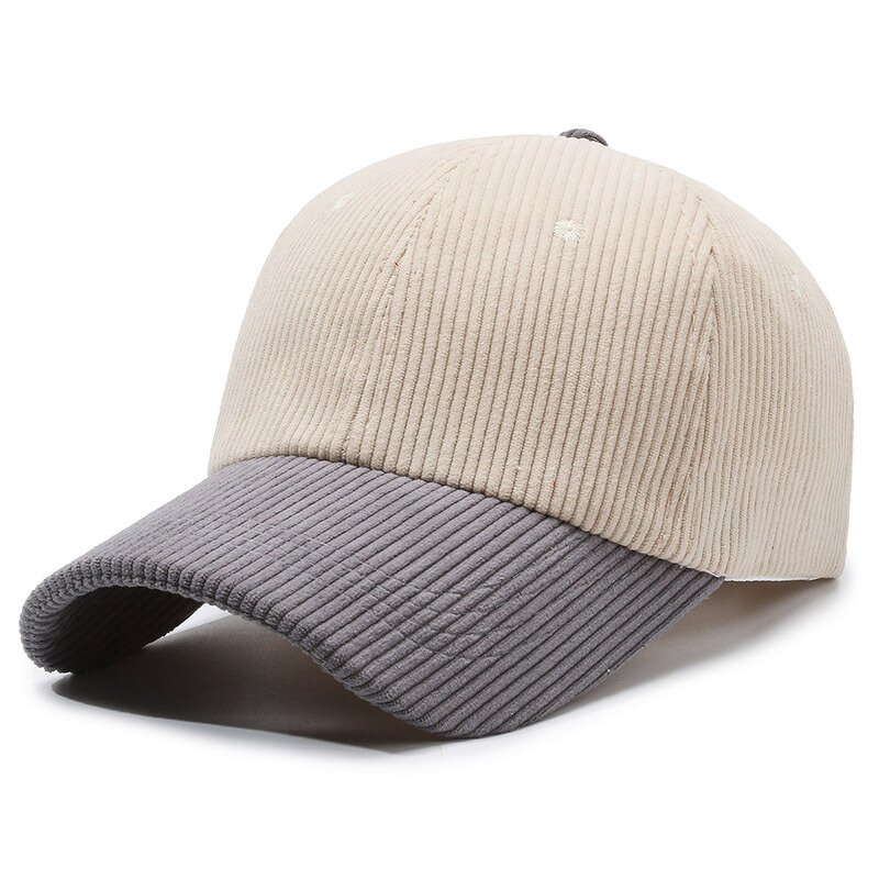 Corduroy Baseball Cap - Manufacturer - Custom Logo Two Tone 6 Panel Adjustable Curved Brim