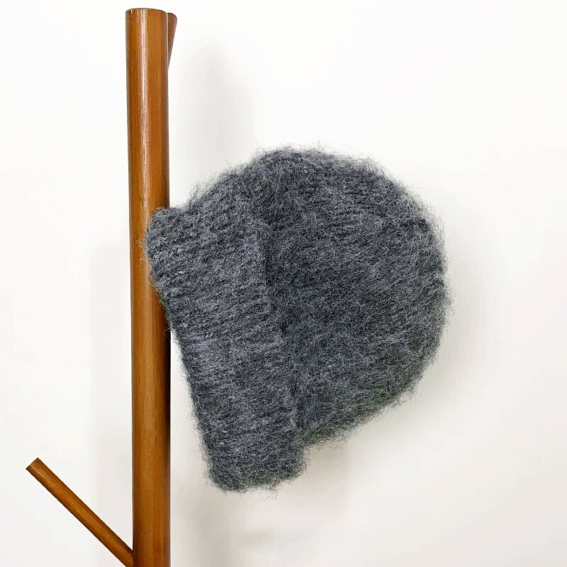 Wool Slouchy Beanie - Manufacturer - Custom Logo Cashmere Blend Fuzzy Knitted Winter Ski Skull