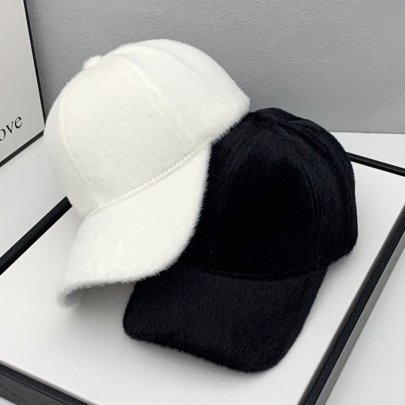 Velvet Baseball Cap - Manufacturer - Wholesale Women's Fall Plain 6 Panel Adjustable Faux Fur