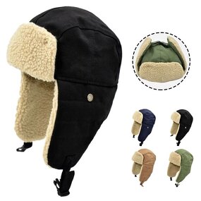Fleece Trapper Hat - Manufacturer - Unisex Winter Brim Ear Flap Ski Snow Windproof Bomber