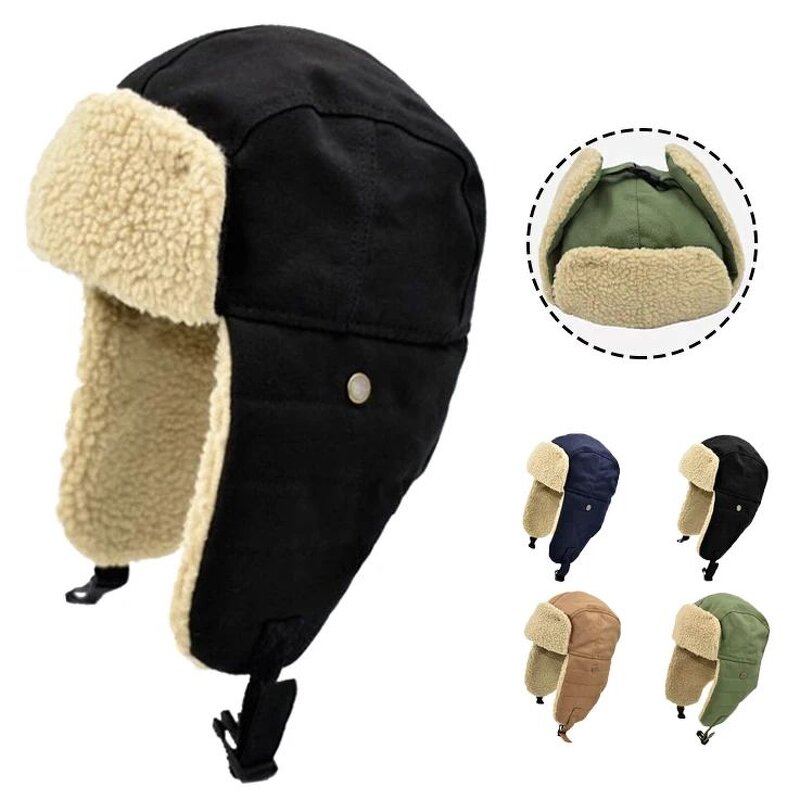 Fleece Trapper Hat - Manufacturer - Unisex Winter Brim Ear Flap Ski Snow Windproof Bomber