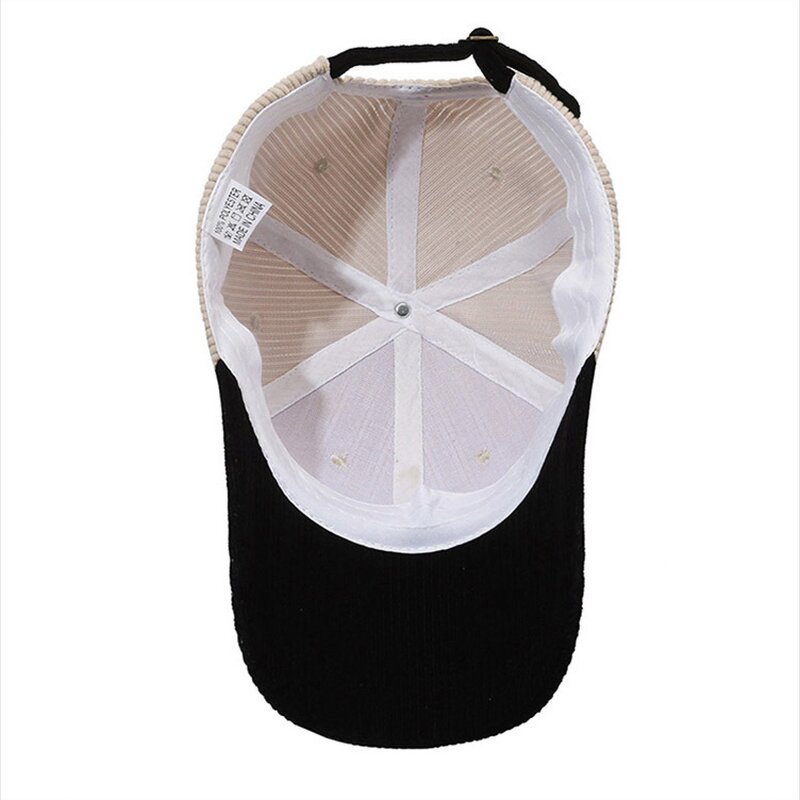 Corduroy Baseball Cap - Manufacturer - Custom Logo Two Tone 6 Panel Adjustable Curved Brim