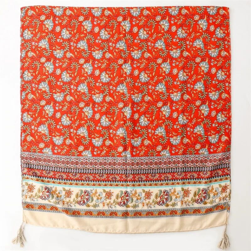 Ethnic Floral Scarf - Manufacturer - High Quality Fancy Printed Cotton Shawl Muslim Hijabs