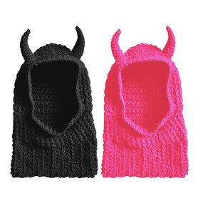 Ski Mask Balaclava - Manufacturer - Custom Logo Devil Horn Ear Funny Halloween Hip Hop Knitted