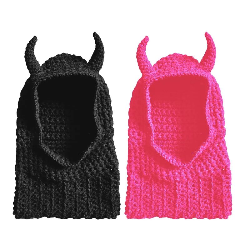 Ski Mask Balaclava - Manufacturer - Custom Logo Devil Horn Ear Funny Halloween Hip Hop Knitted