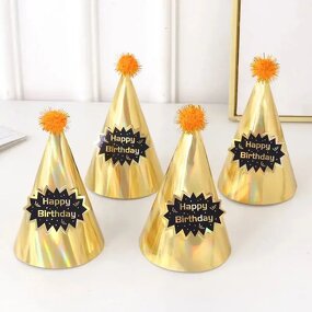 Birthday Caps - Manufacturer - 1Pcs Laser Golden Cardboard Happy Birthday Adults Kids Headband