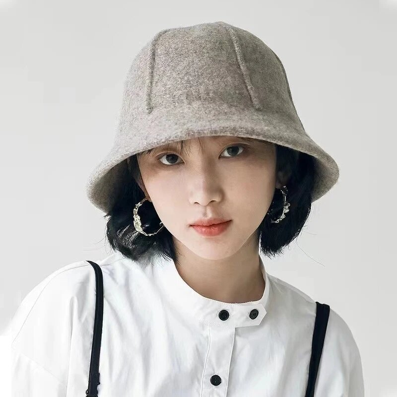 Wool Felt Bucket Hat - Manufacturer - Customized 100% Wool Womens Vintage Foldable Cloche